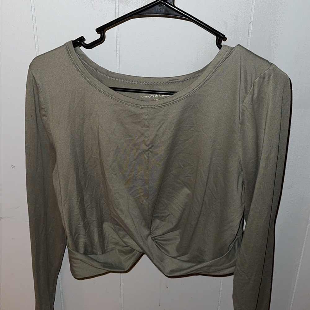 Women's Olive Long Sleeve Athletic Top